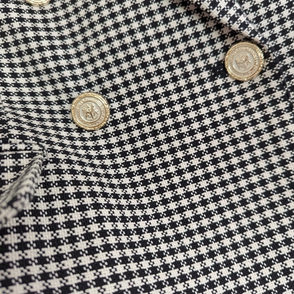 COPY - ZARA NWT CHECKERED HOUNDSTOOTH BLAZER GOLD BUTTONS BLACK WHITE - Picture 13 of 16